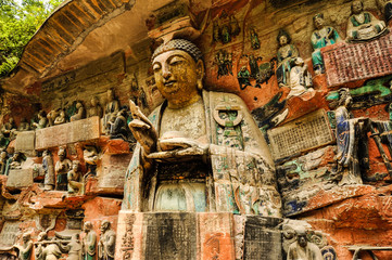 Ancient Hillside Stone Carving of Shakyamuni Buddha Repaying His Parents' Kindness - Baodingshan, Dazu, China