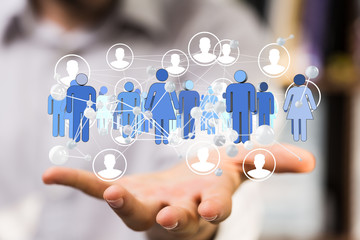communication network  digital workforce 3d