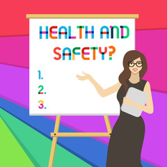 Handwriting text writing Health And Safety question. Conceptual photo regulations and procedures intended to prevent accident