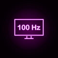 tv 100 hertz neon icon. Elements of television set. Simple icon for websites, web design, mobile app, info graphics