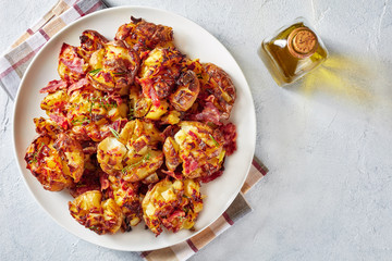 Crash Hot spicy new Potatoes, flat lay