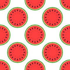 Fototapeta premium Watermelon slices seamless pattern.
