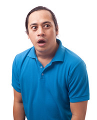 Obraz premium Asian Man Shocked with Mouth Open