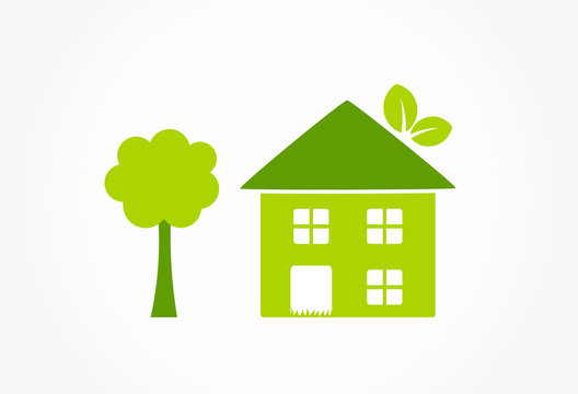 Eco friendly green house icon