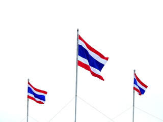 thailand flag pole on white background