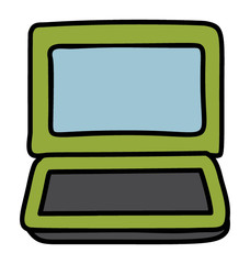 Laptop icon in doodle design