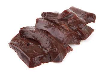 Liver fillet on white