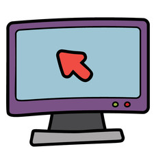 Pay per click, doodle design vector