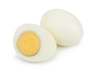 boiled egg on white
