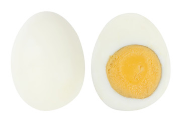 boiled egg on white