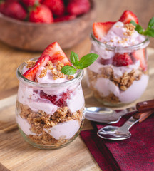 Yogurt Parfait With Fresh Strawberries