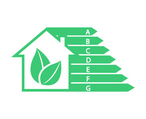 Energy efficiency home. Energy class rating.
