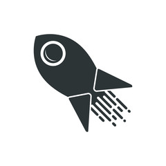 Fast rocket icon. Startup. Vector illustration.