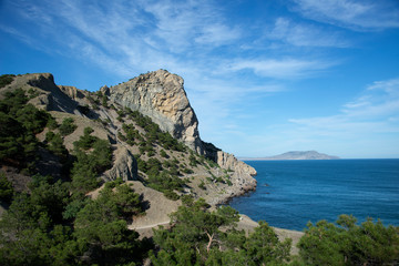 Fototapeta na wymiar Beautiful summer landscape on the Black Sea, Crimea