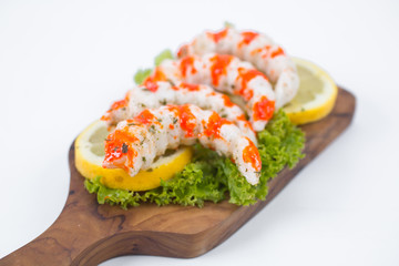 Grilled shrimps or prawns. Seafood