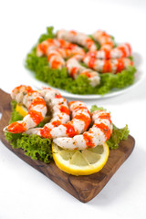 Grilled shrimps or prawns. Seafood