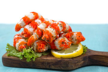 Grilled shrimps or prawns. Seafood