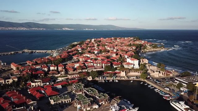 General aerial view of Nessebar, ancient city on the Black Sea coast of Bulgaria
