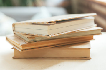 Stack of books on the table