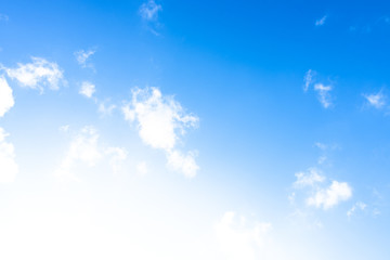 Nature Bright blue Sky with white clouds on blackground. Beautiful sky and clouds in the afternoon.