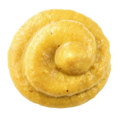 Mustard top view. With clipping path.