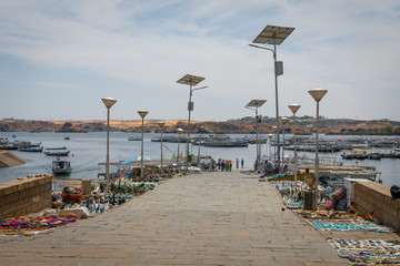 Egypt. Pier in the Islet of Agilkia..April 2019