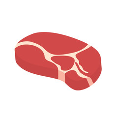 Piece of raw meat. Steak isolated vector illustration flat style isolated on white background