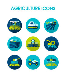Farm Field icon. Agriculture transport sign