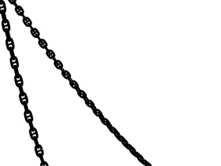 silhouette of metal chain on white background