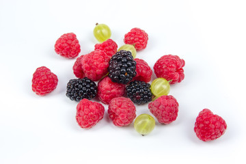 Fresh ripe berry in closeup on isolated white background.