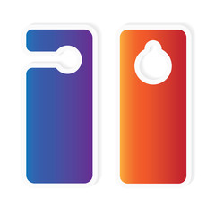 colorful hotel door hanger icon- vector illustration