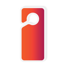 colorful hotel door hanger icon- vector illustration