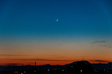 luna paesaggio notturno ora blu  