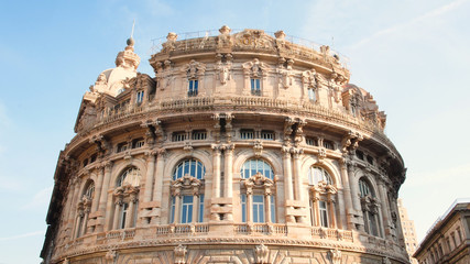 Fototapeta premium Piazza De Ferrari, the main square of Genoa, located in the heart of the city