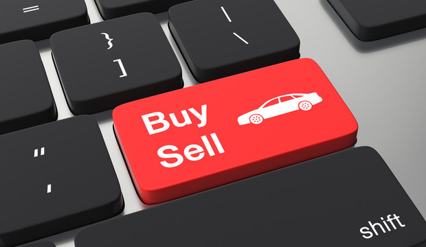 Buy Or Sell A Car Online Concept