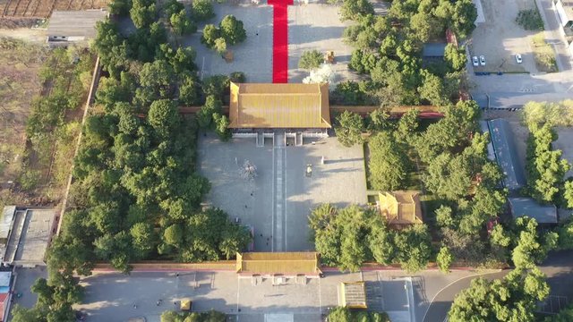 Aerial view of Changling tombs,Ming tombs,Beijing,China