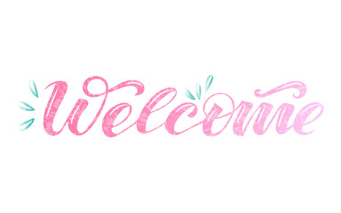 Vector text Welcome lettering