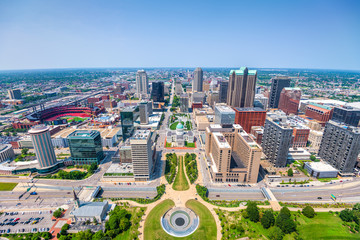 St. Louis, Missouri, USA downtown skyline - obrazy, fototapety, plakaty