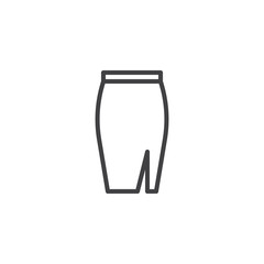 Slit skirt line icon. linear style sign for mobile concept and web design. Classic skirt outline vector icon. Symbol, logo illustration. Pixel perfect vector graphics