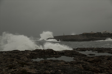 Storm over sea