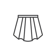 Pleated skirt line icon. linear style sign for mobile concept and web design. Short skirt outline vector icon. Symbol, logo illustration. Pixel perfect vector graphics