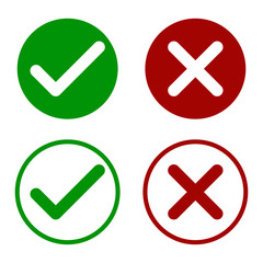 Accept, decline button. Flat design. Vector.