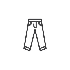 Jeans pants line icon. linear style sign for mobile concept and web design. trousers outline vector icon. Symbol, logo illustration. Pixel perfect vector graphics