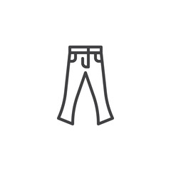 Jeans pants line icon. linear style sign for mobile concept and web design. Trousers outline vector icon. Symbol, logo illustration. Pixel perfect vector graphics