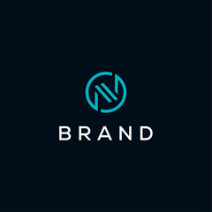 N letter technology logo design
