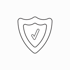 Vector icon concept of shield guard with check mark.