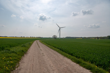 Fototapeta na wymiar Energy transition in Germany. There are fewer wind turbines being built.
