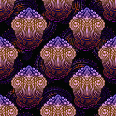 Vector ornamental ethnic art, patterned Indian, Turkish, Arabic, paisley. Hand drawn illustration. Tattoo, astrology, alchemy, boho and magic symbol. Original design in doodle style.