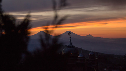 Fototapeta premium sunset in mountains