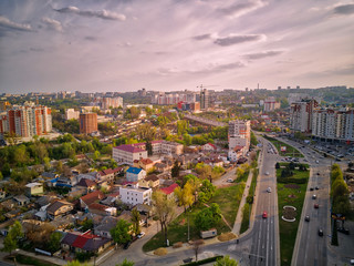 Fototapeta na wymiar Aerial drone view of kishinev city